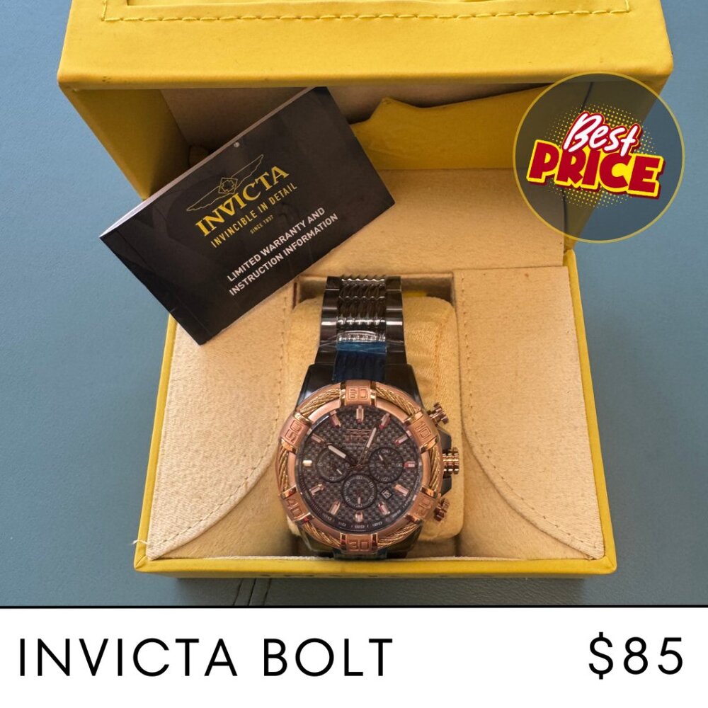 NEW LOW PRICE! 😳 INVICTA Bolt Men's Granite & Rose Gold Watch